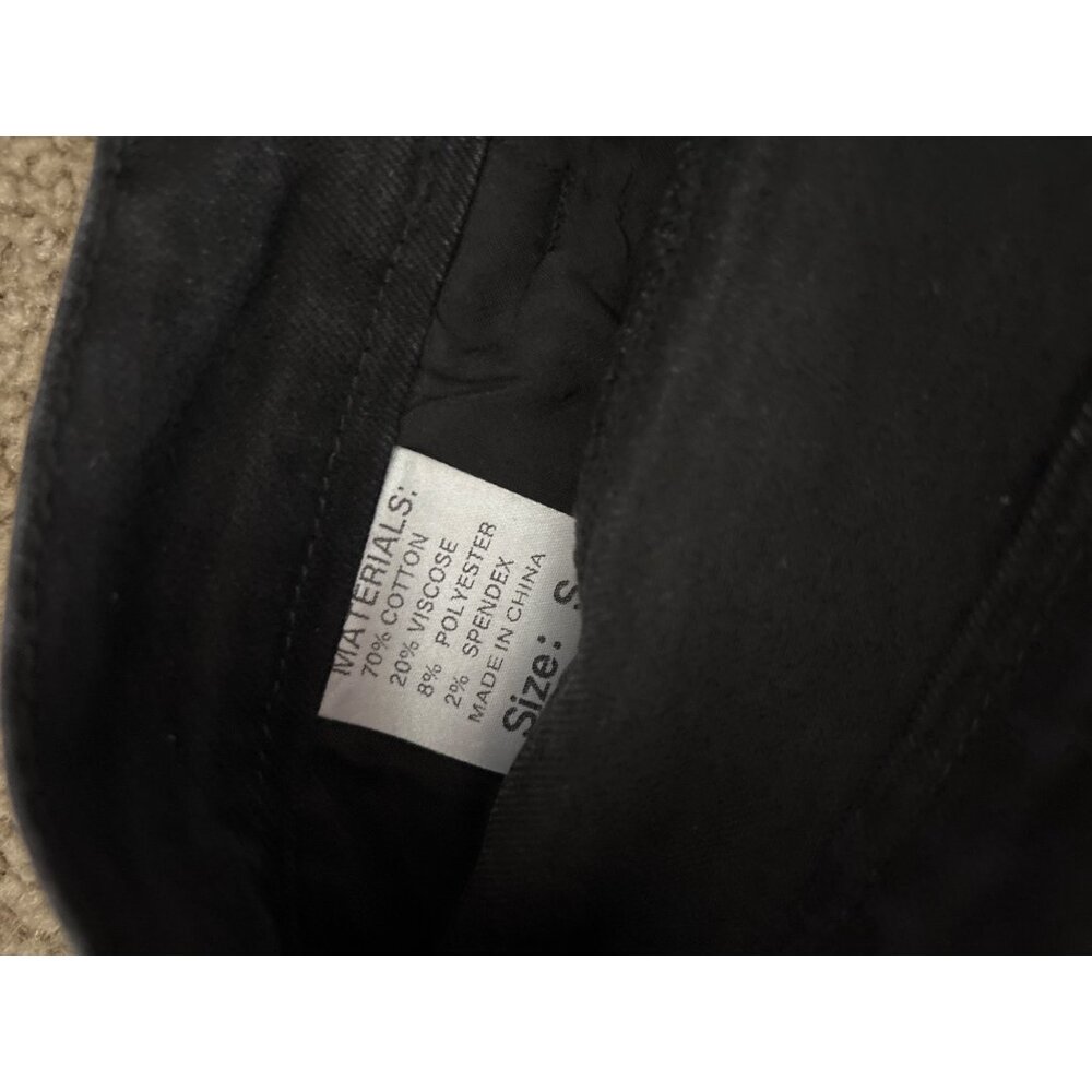 Amazon Black High-Waisted Jeans With Rhinestone Fringe Thigh Slit, new w tags - Picture 5 of 5